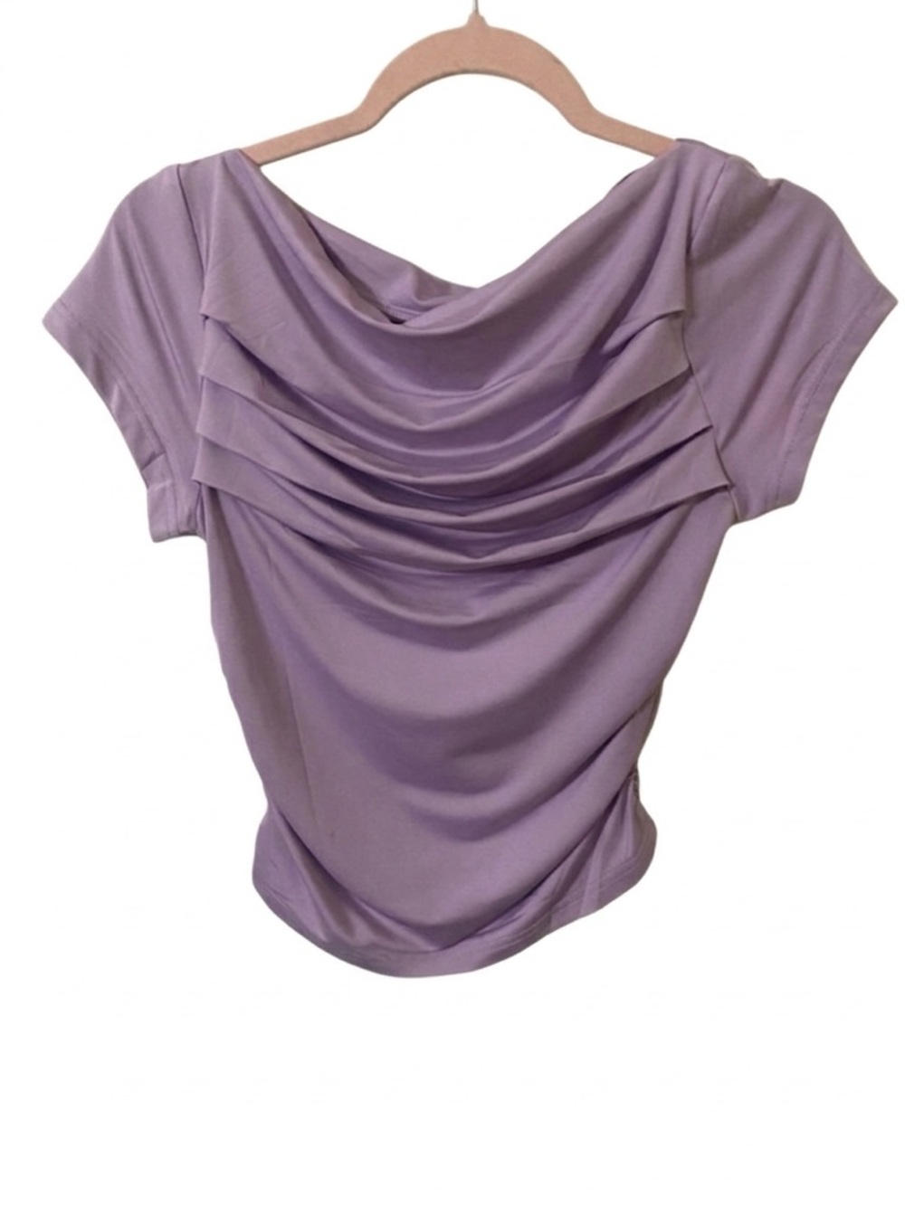 Stunning Lavendar Draped Cowl Neck Top - Size Medium - NEW 💜